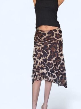 🤎✨ Vintage Y2K Leopard Print Midi Skirt ✨🤎